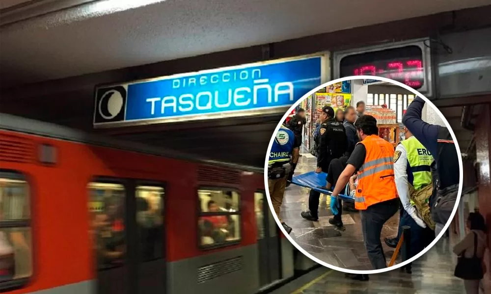 Policías apoyan a joven en trabajo de parto en el Metro Tasqueña