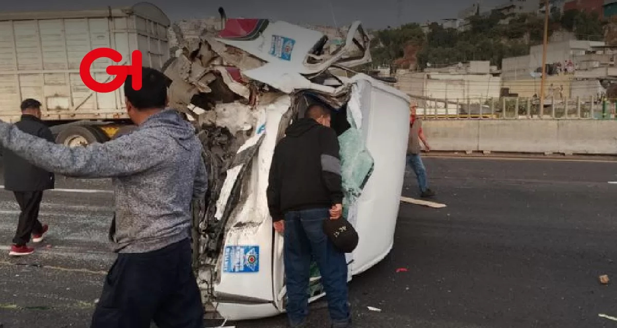 Combi choca contra pipa en accidente de la México – Pachuca